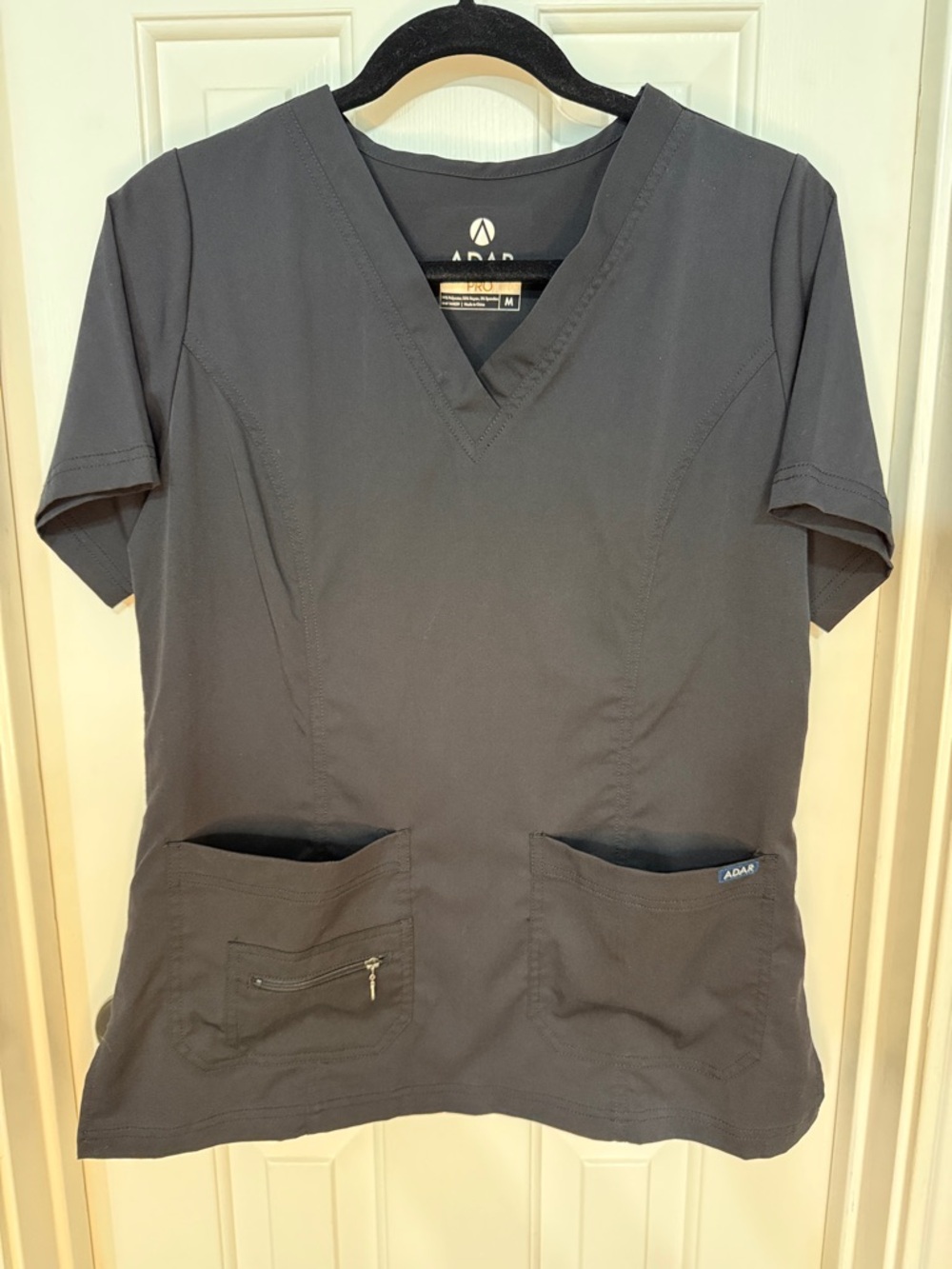ADAR Black Women's Scrub Set - Top & Pants - Picture 3 of 12